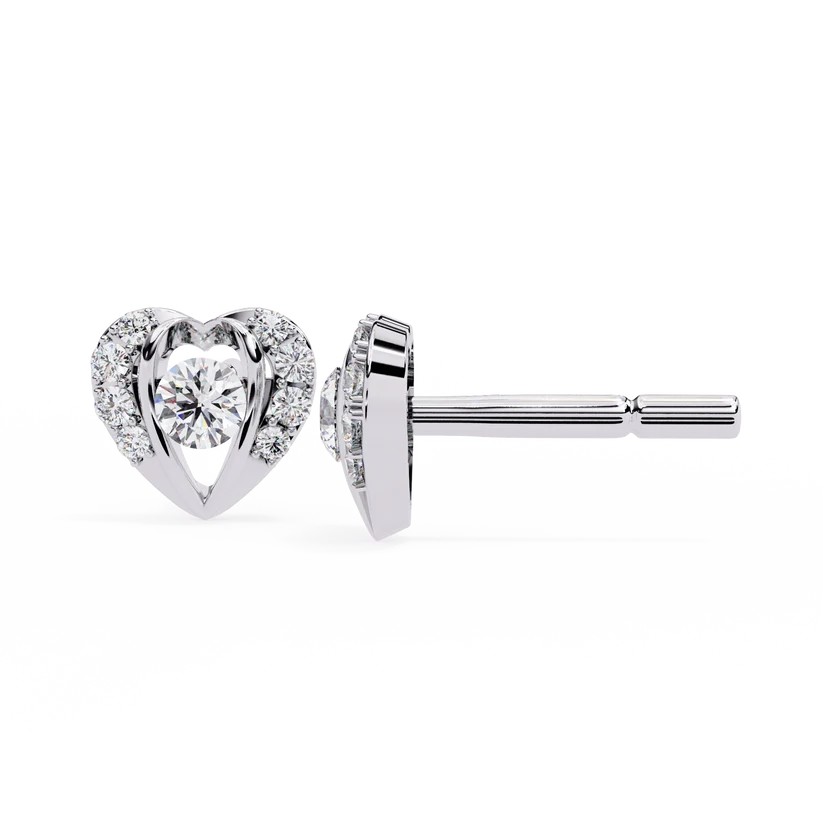 Amore Heart Diamond Pave Drop Earrings