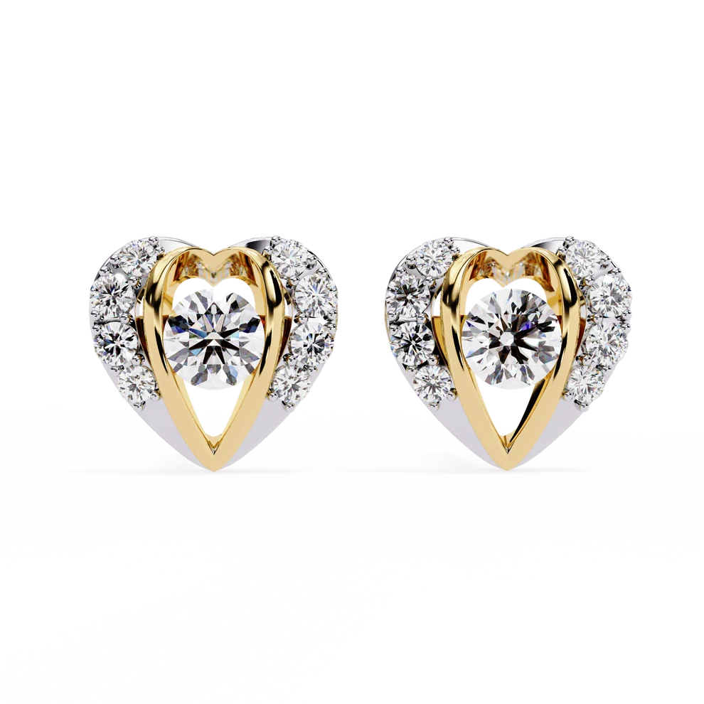 Amore Heart Diamond Pave Drop Earrings