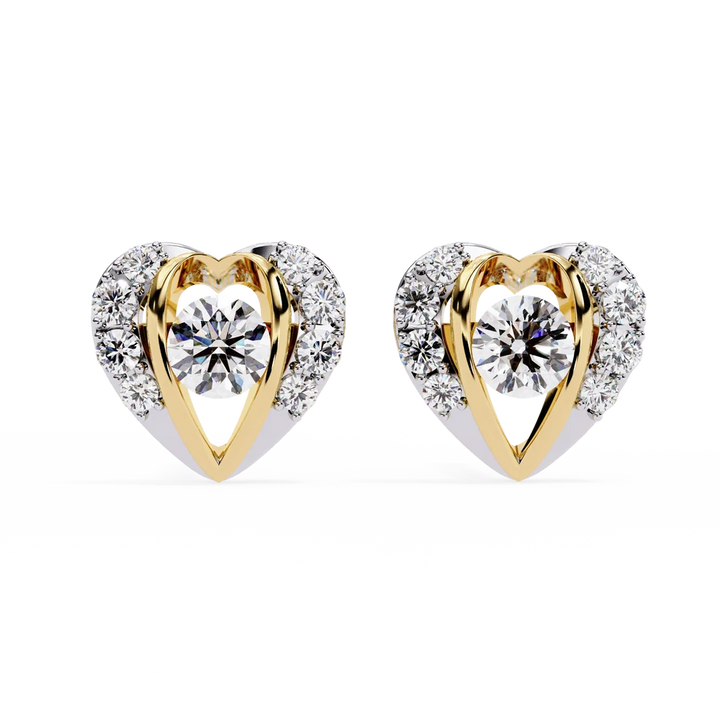 Amore Heart Diamond Pave Drop Earrings
