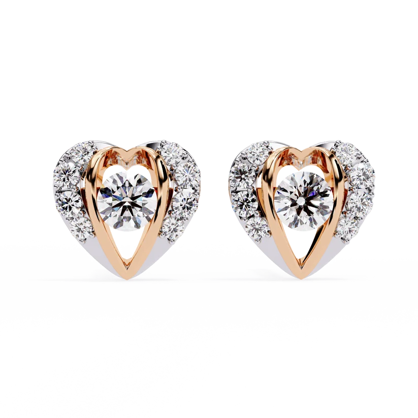 Amore Heart Diamond Pave Drop Earrings