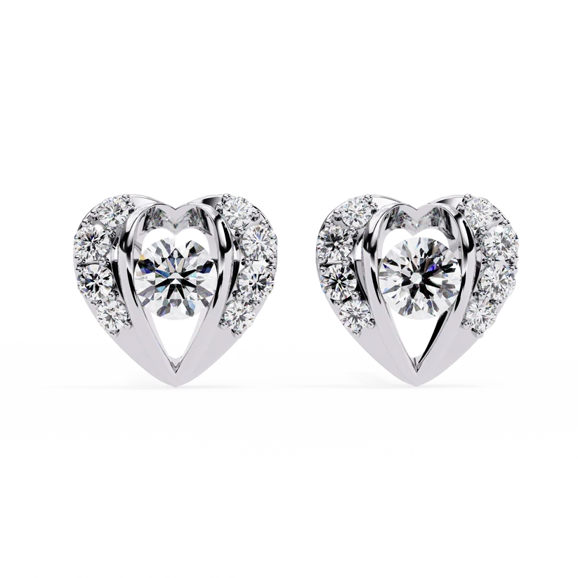 Amore Heart Diamond Pave Drop Earrings