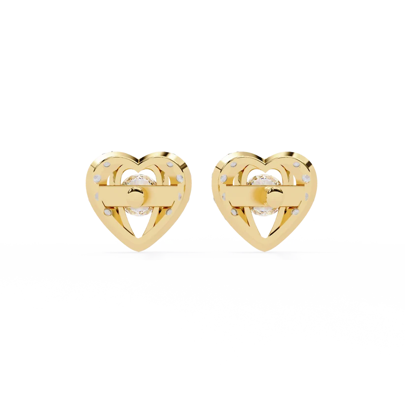 Amore Heart Diamond Pave Drop Earrings