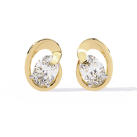 Elegant Interlocking Oval Diamond Stud Earrings