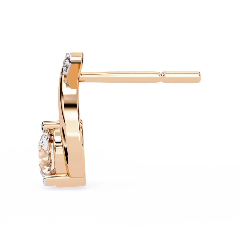 Elegant Diamond Crossover Drop Earrings in Gold