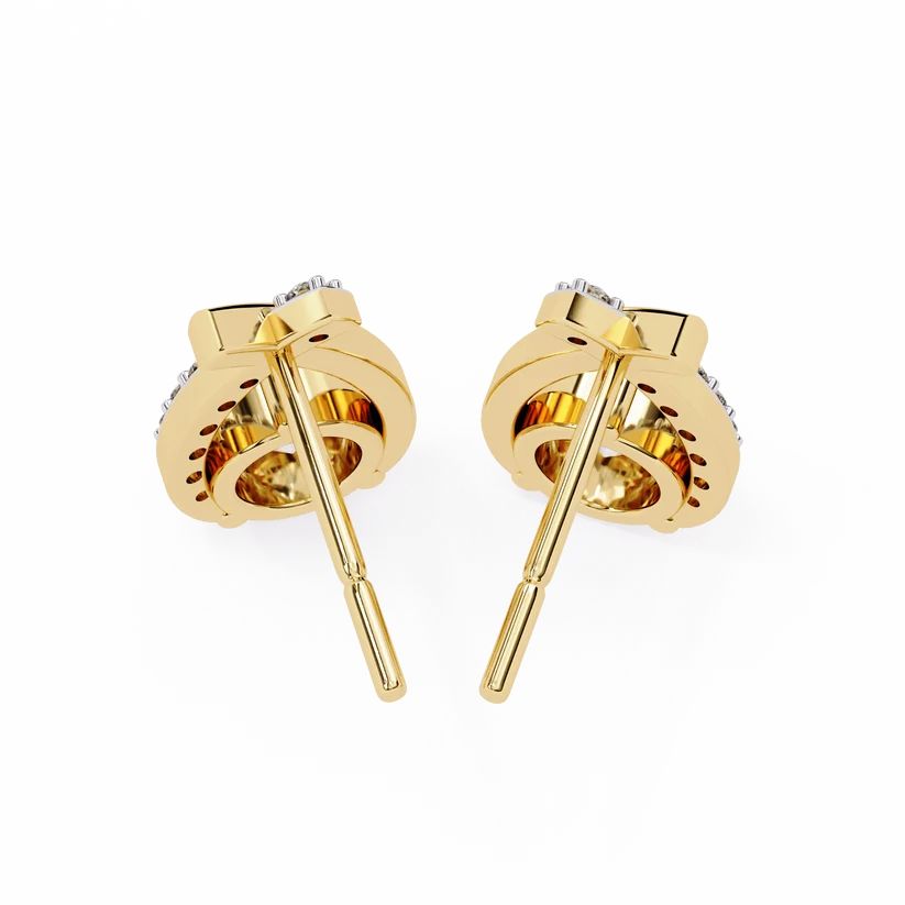 Elegant Diamond Crossover Drop Earrings in Gold