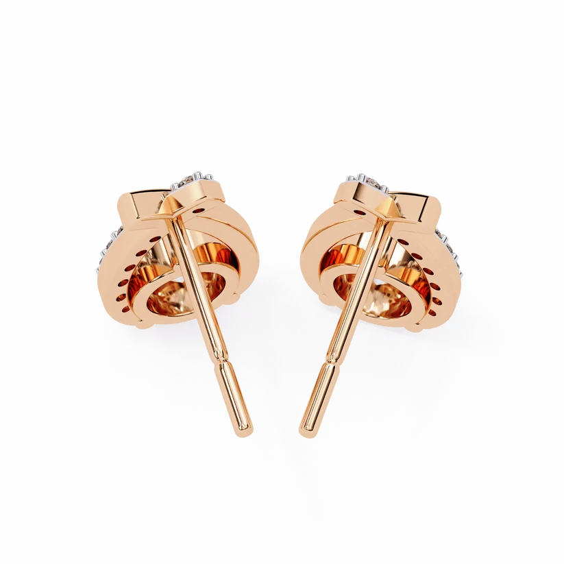 Elegant Diamond Crossover Drop Earrings in Gold