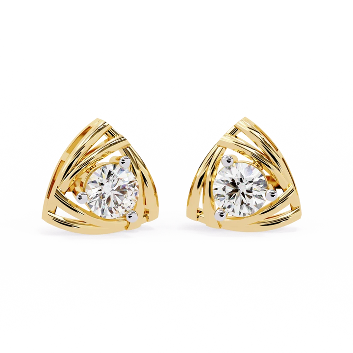 Trio Loop Diamond Triangle Stud Earrings