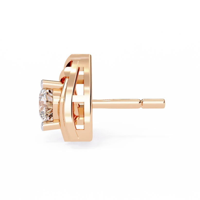 Trio Loop Diamond Triangle Stud Earrings