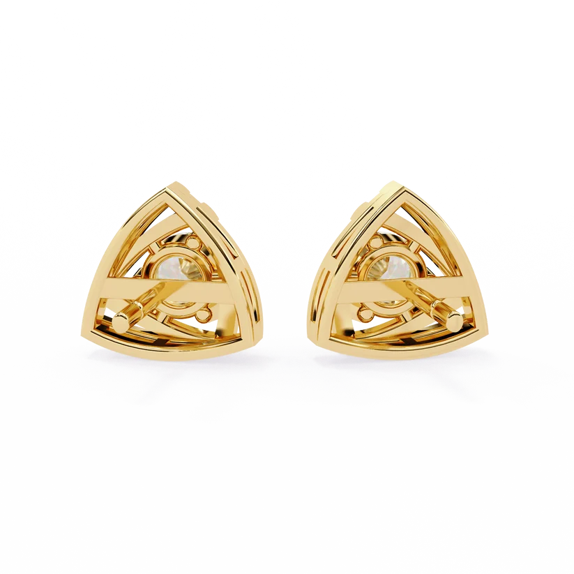 Trio Loop Diamond Triangle Stud Earrings