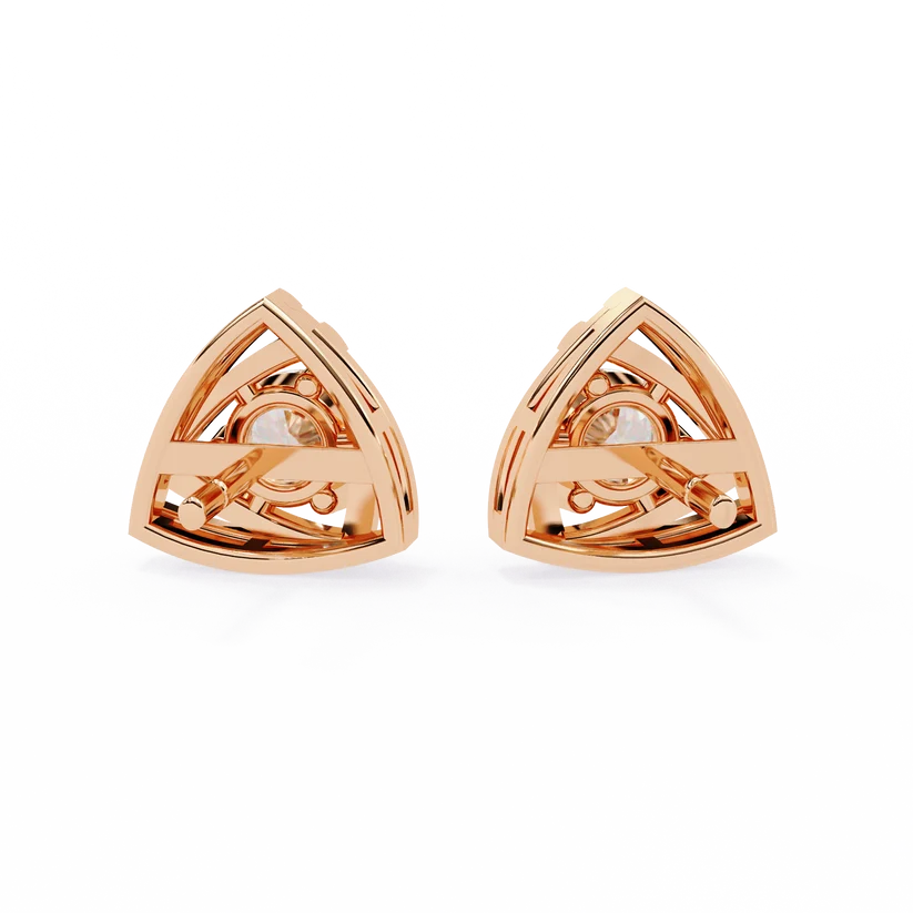 Trio Loop Diamond Triangle Stud Earrings