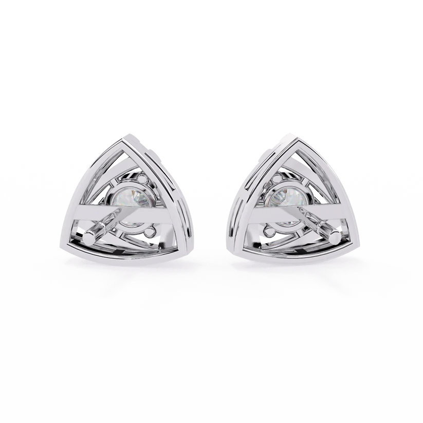 Trio Loop Diamond Triangle Stud Earrings
