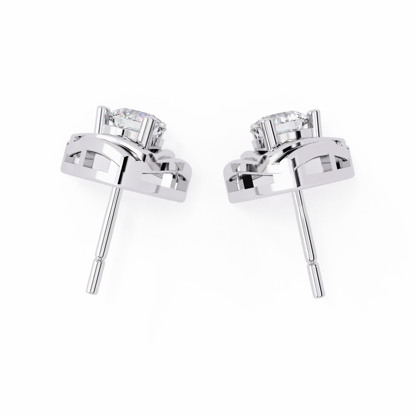 Trio Loop Diamond Triangle Stud Earrings