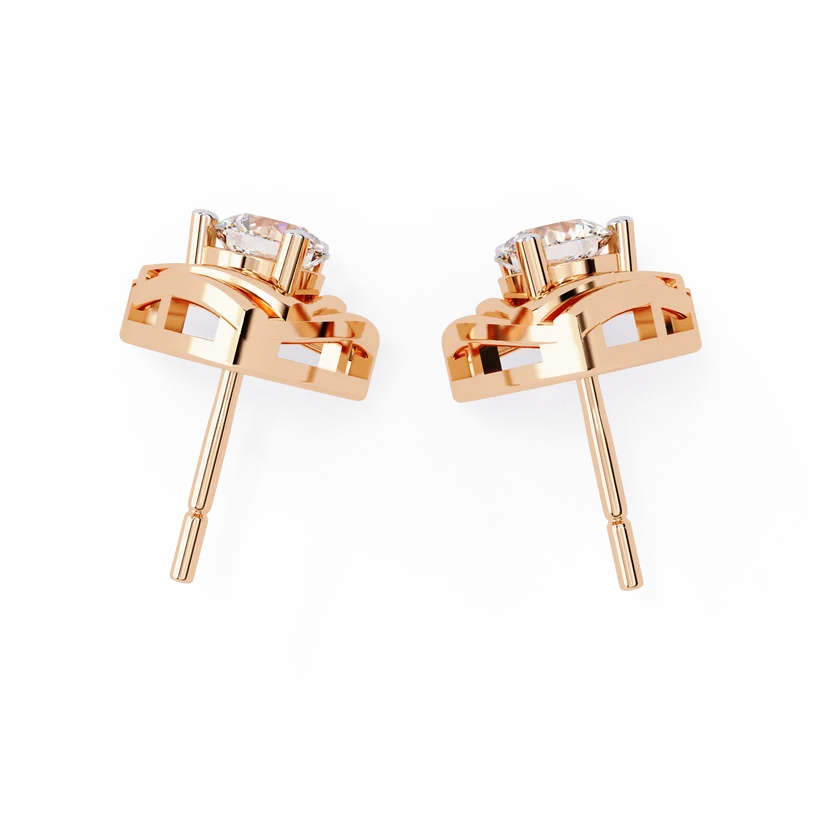 Trio Loop Diamond Triangle Stud Earrings