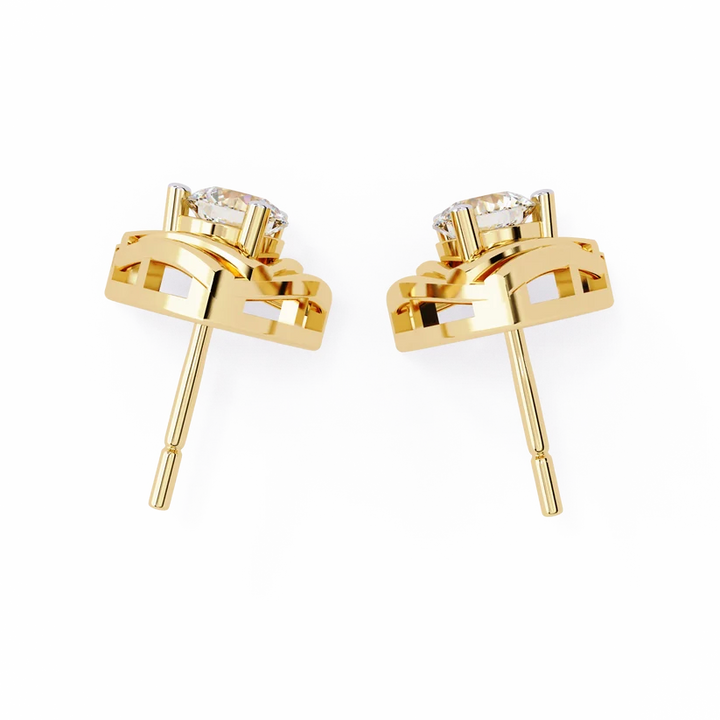 Trio Loop Diamond Triangle Stud Earrings