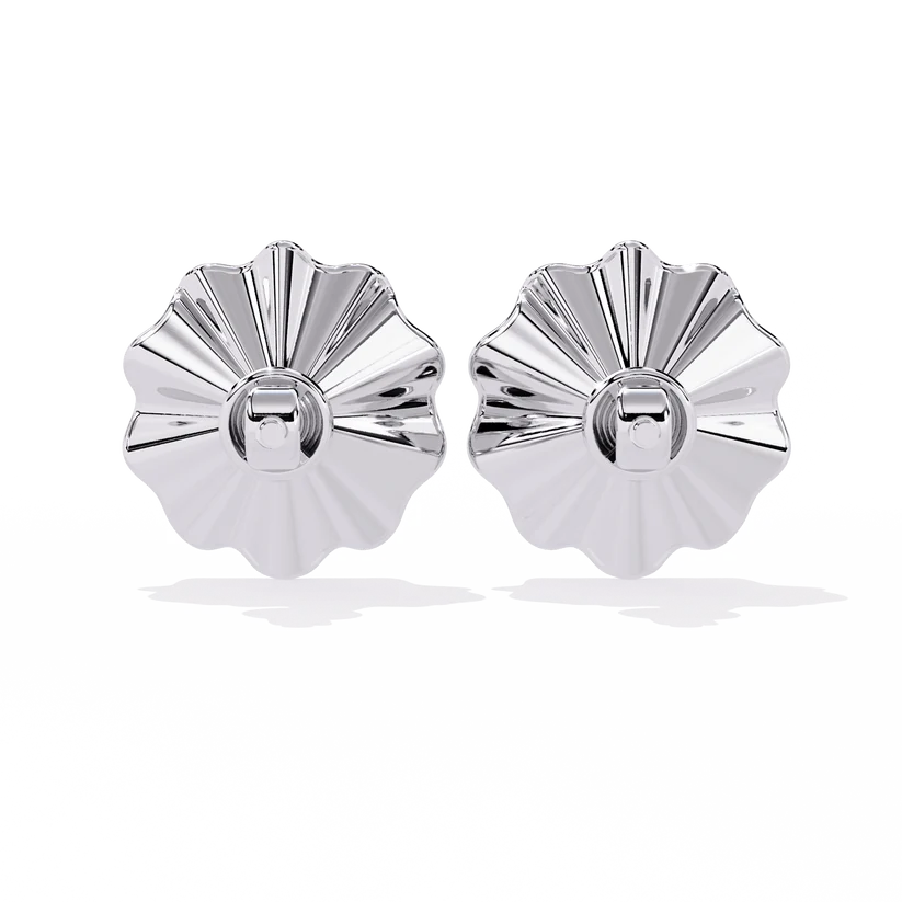 Floral Diamond Fan Stud Earrings