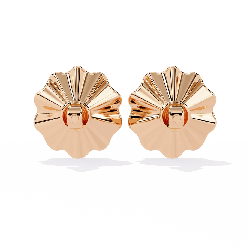 Floral Diamond Fan Stud Earrings