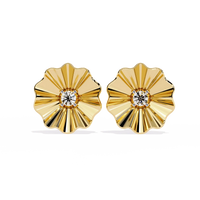 Floral Diamond Fan Stud Earrings