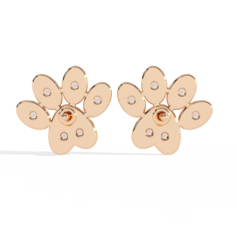 Diamond Floral Cluster Stud Earrings