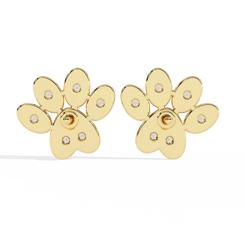 Diamond Floral Cluster Stud Earrings