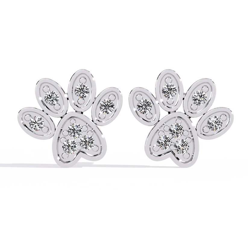 Diamond Floral Cluster Stud Earrings