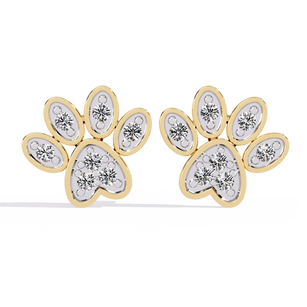Diamond Floral Cluster Stud Earrings