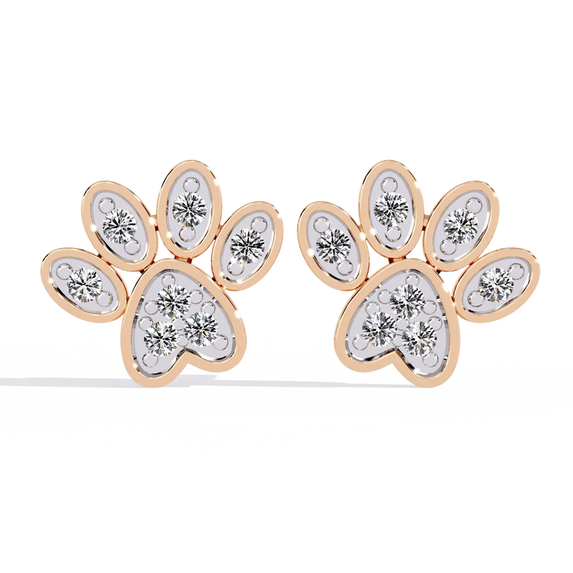 Diamond Floral Cluster Stud Earrings
