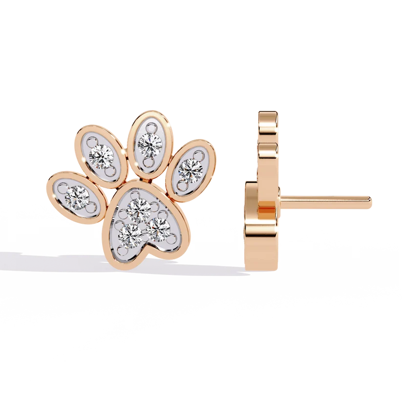 Diamond Floral Cluster Stud Earrings