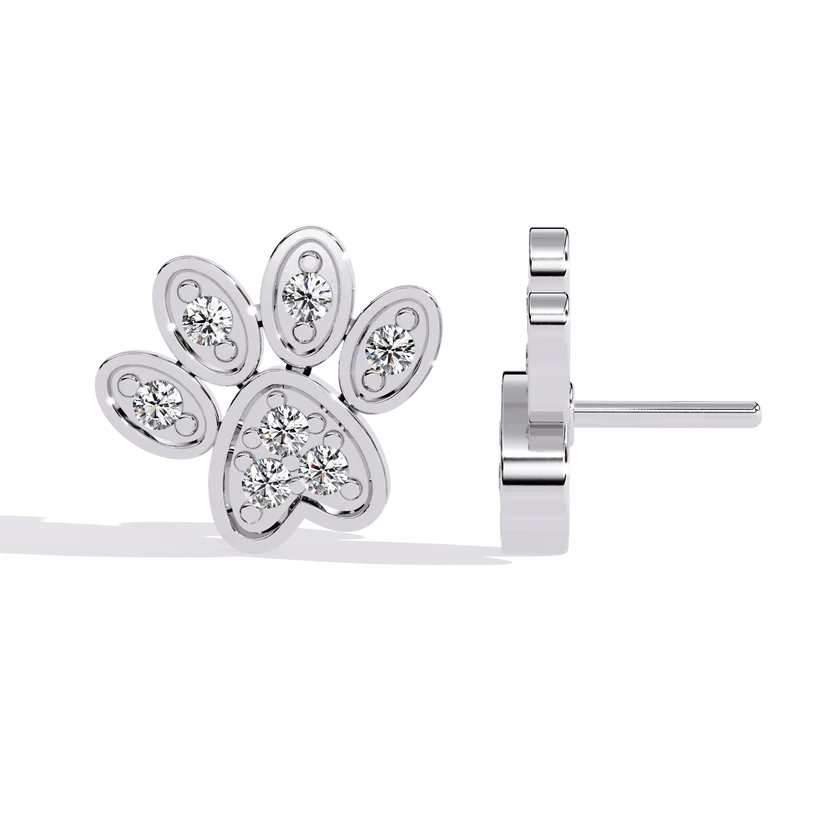 Diamond Floral Cluster Stud Earrings