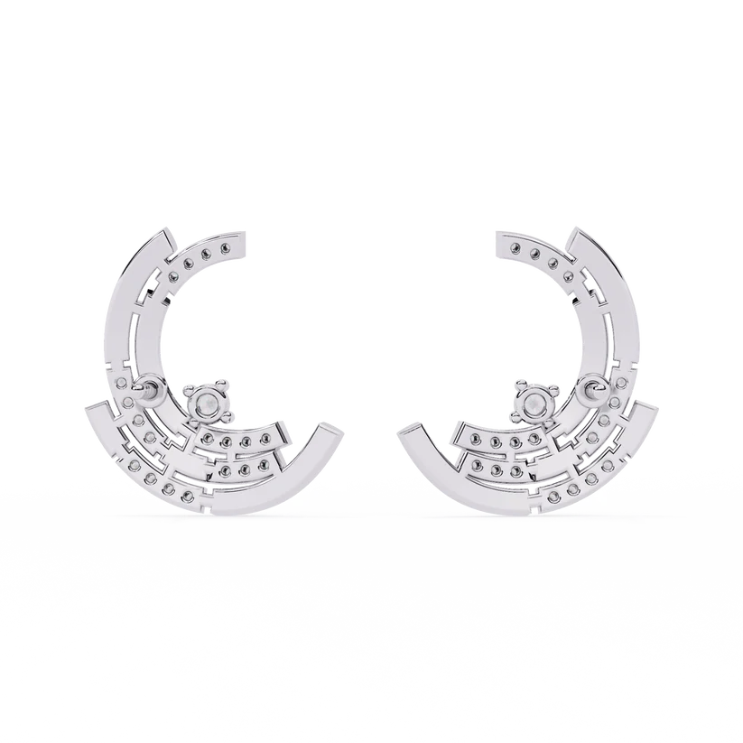 Diamond Double-Curve Hoop Earrings