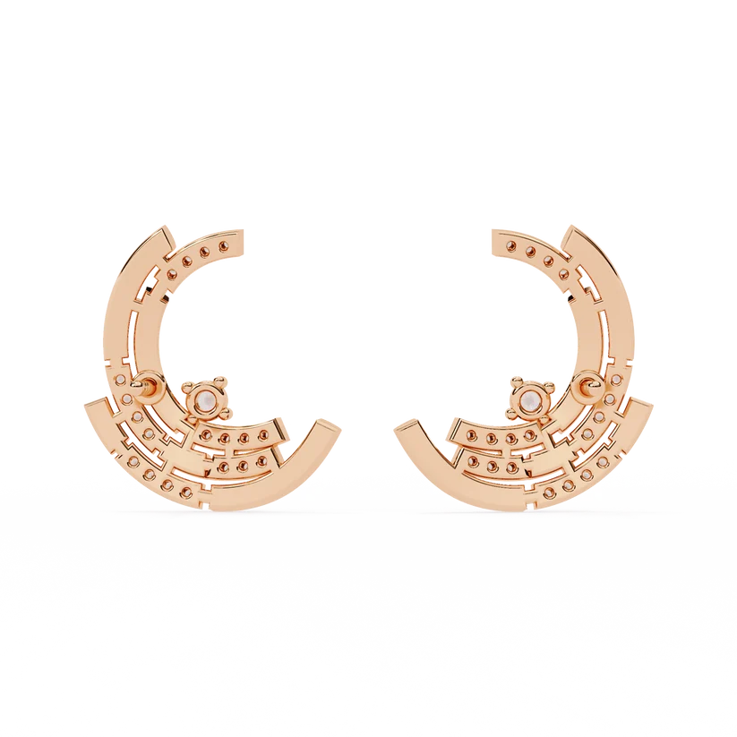 Diamond Double-Curve Hoop Earrings