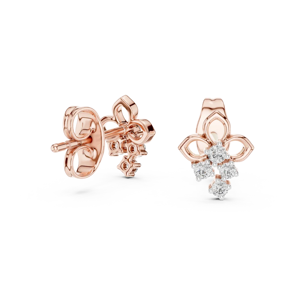 Enchanted Blossom Round Diamond Earrings