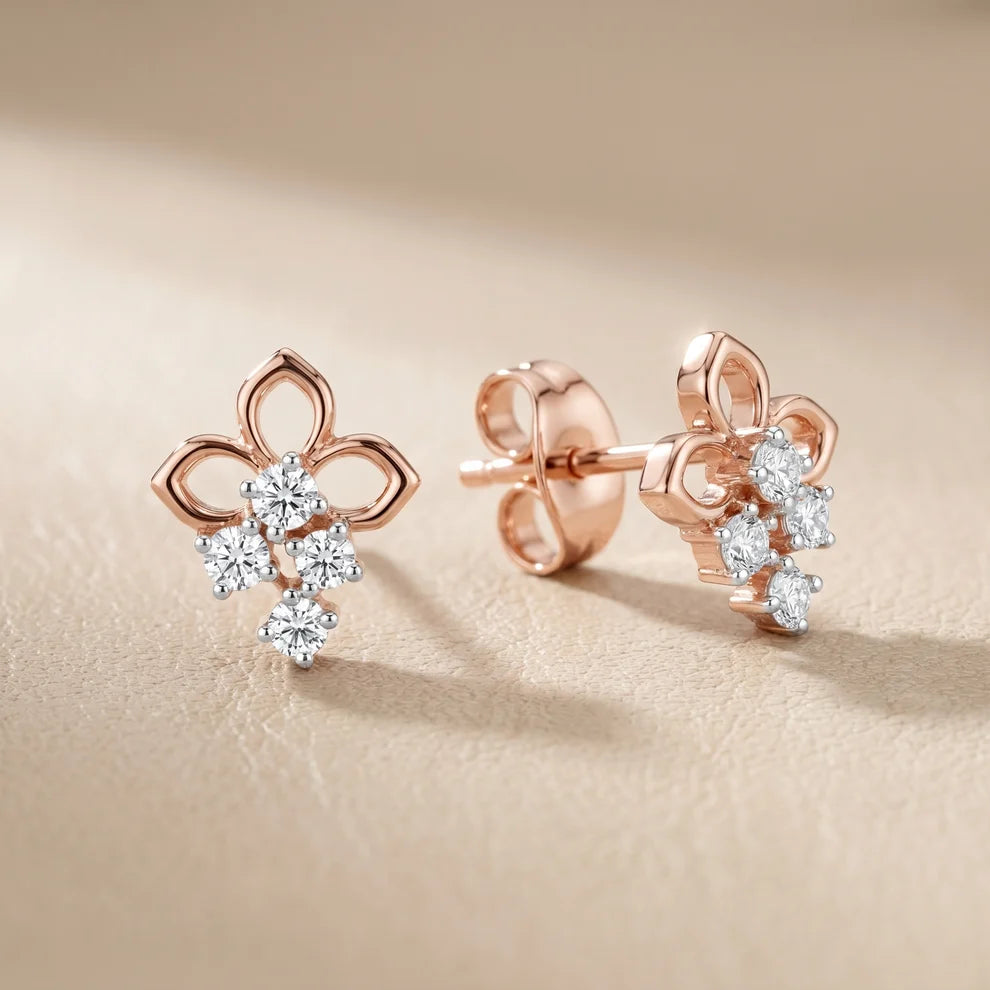 Enchanted Blossom Round Diamond Earrings