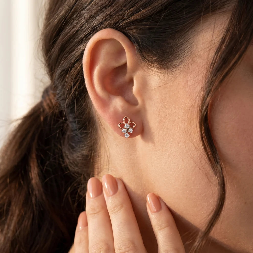 Enchanted Blossom Round Diamond Earrings