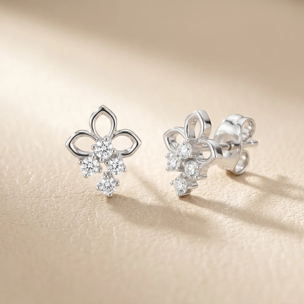 Enchanted Blossom Round Diamond Earrings