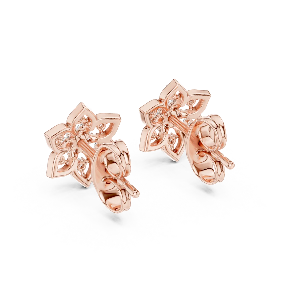 Stella Flora Round Diamond Earrings