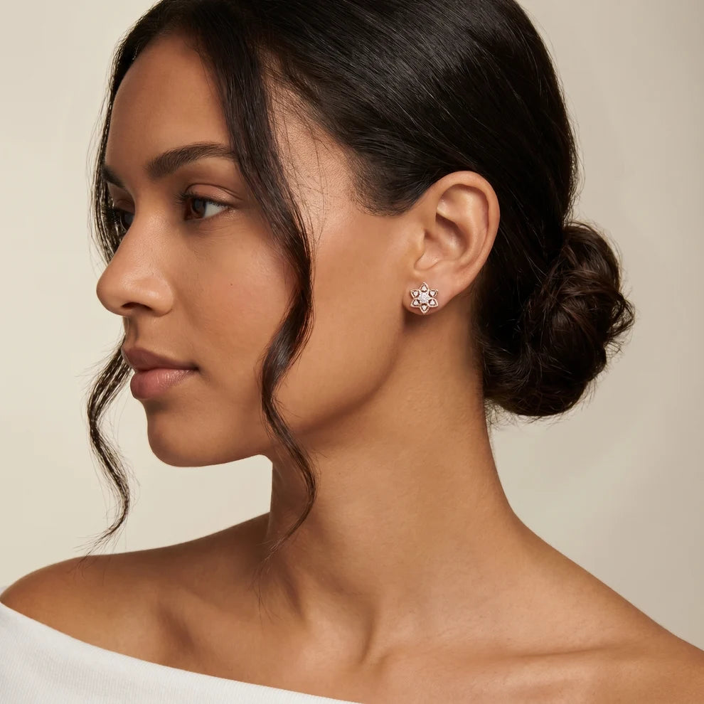 Stella Flora Round Diamond Earrings