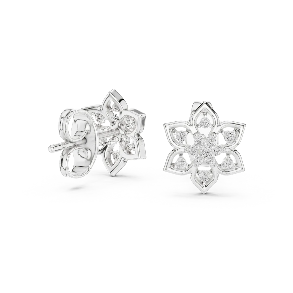 Stella Flora Round Diamond Earrings