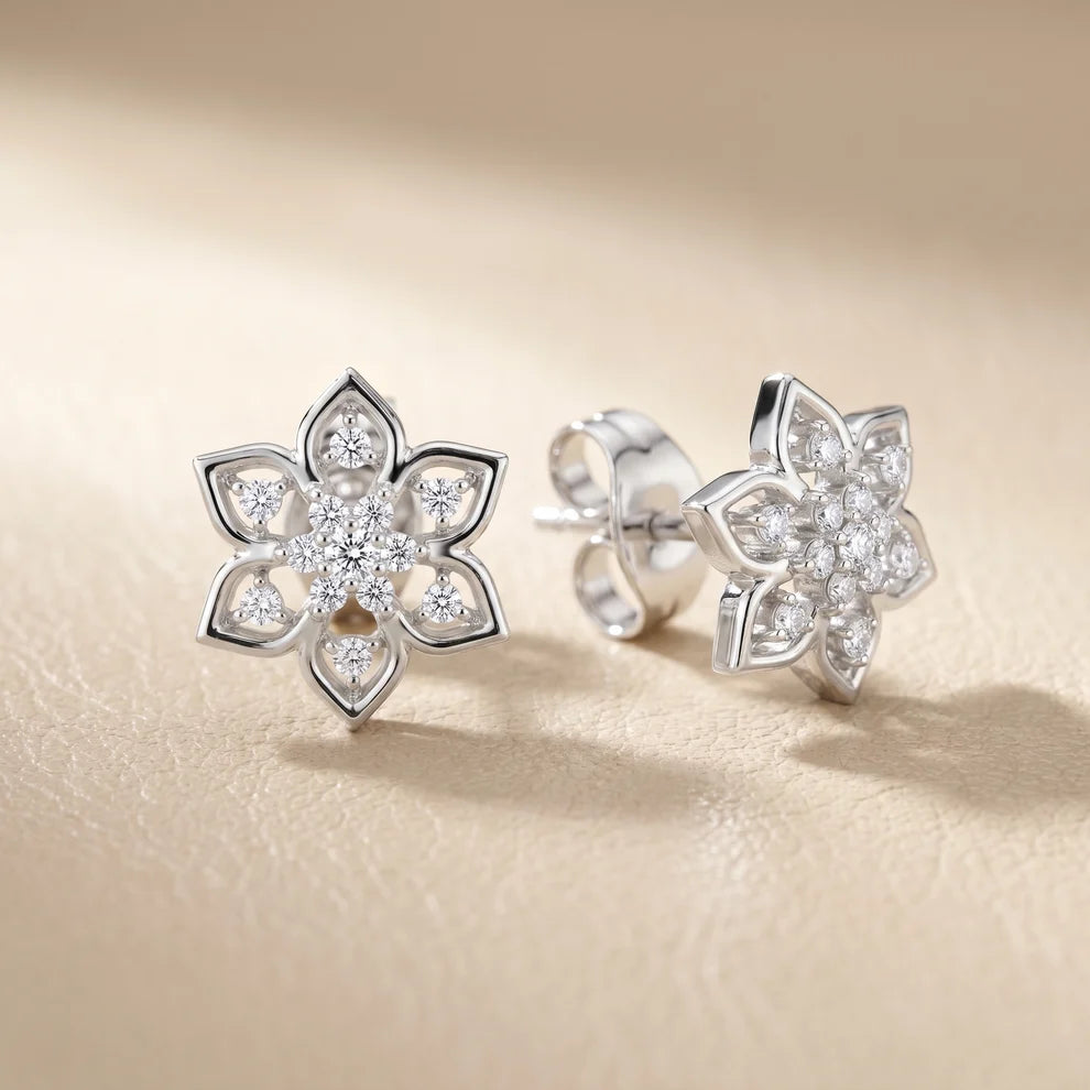 Stella Flora Round Diamond Earrings
