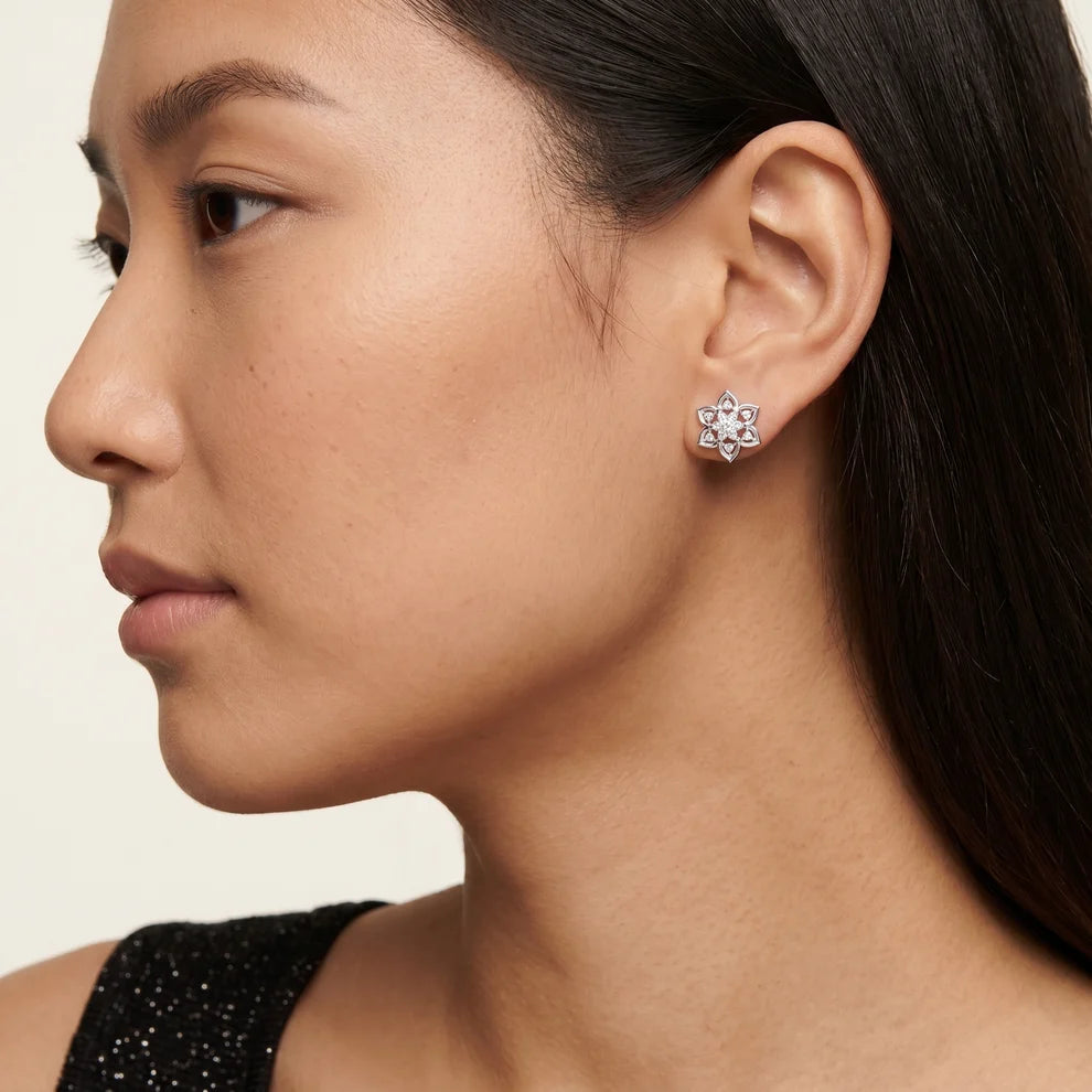 Stella Flora Round Diamond Earrings