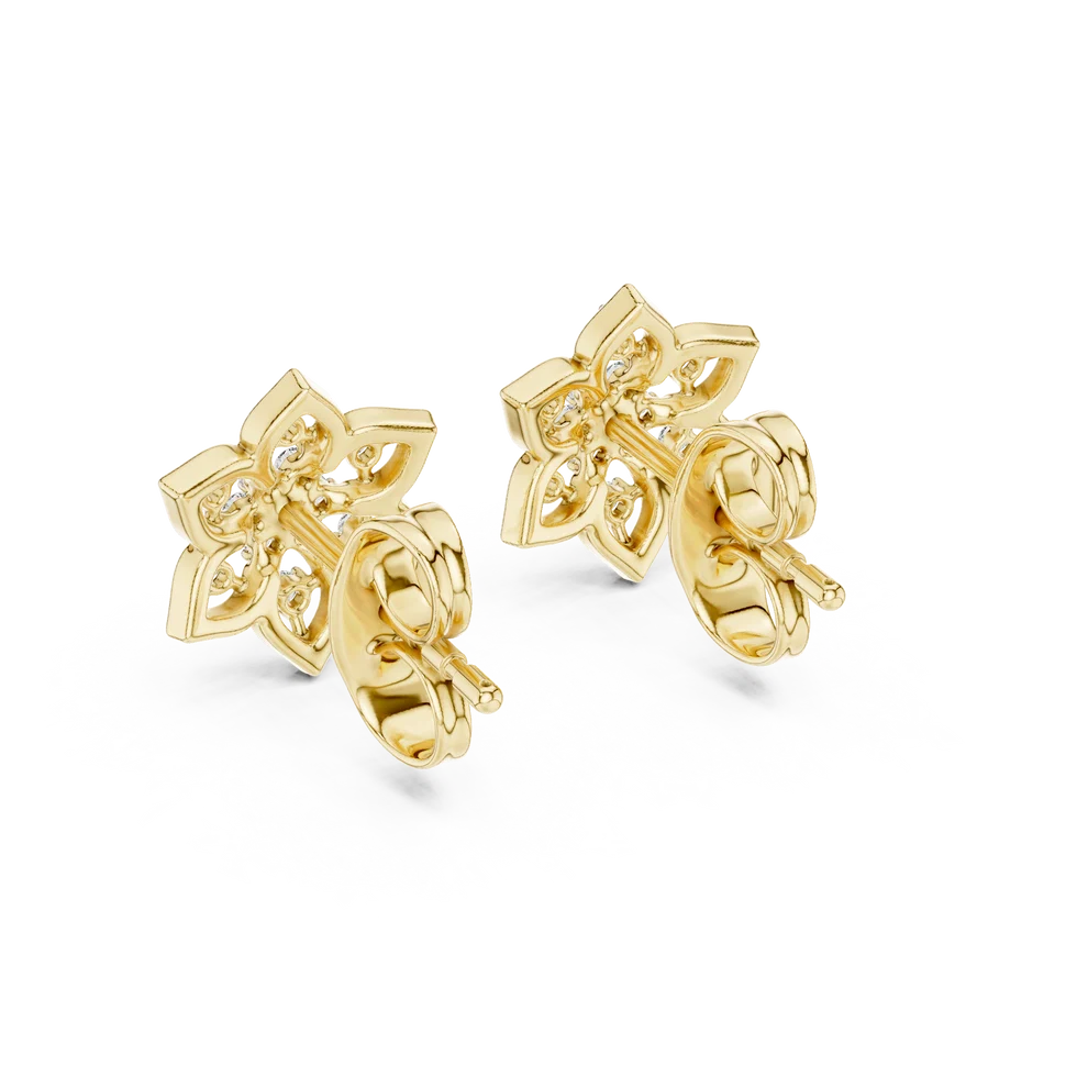 Stella Flora Round Diamond Earrings