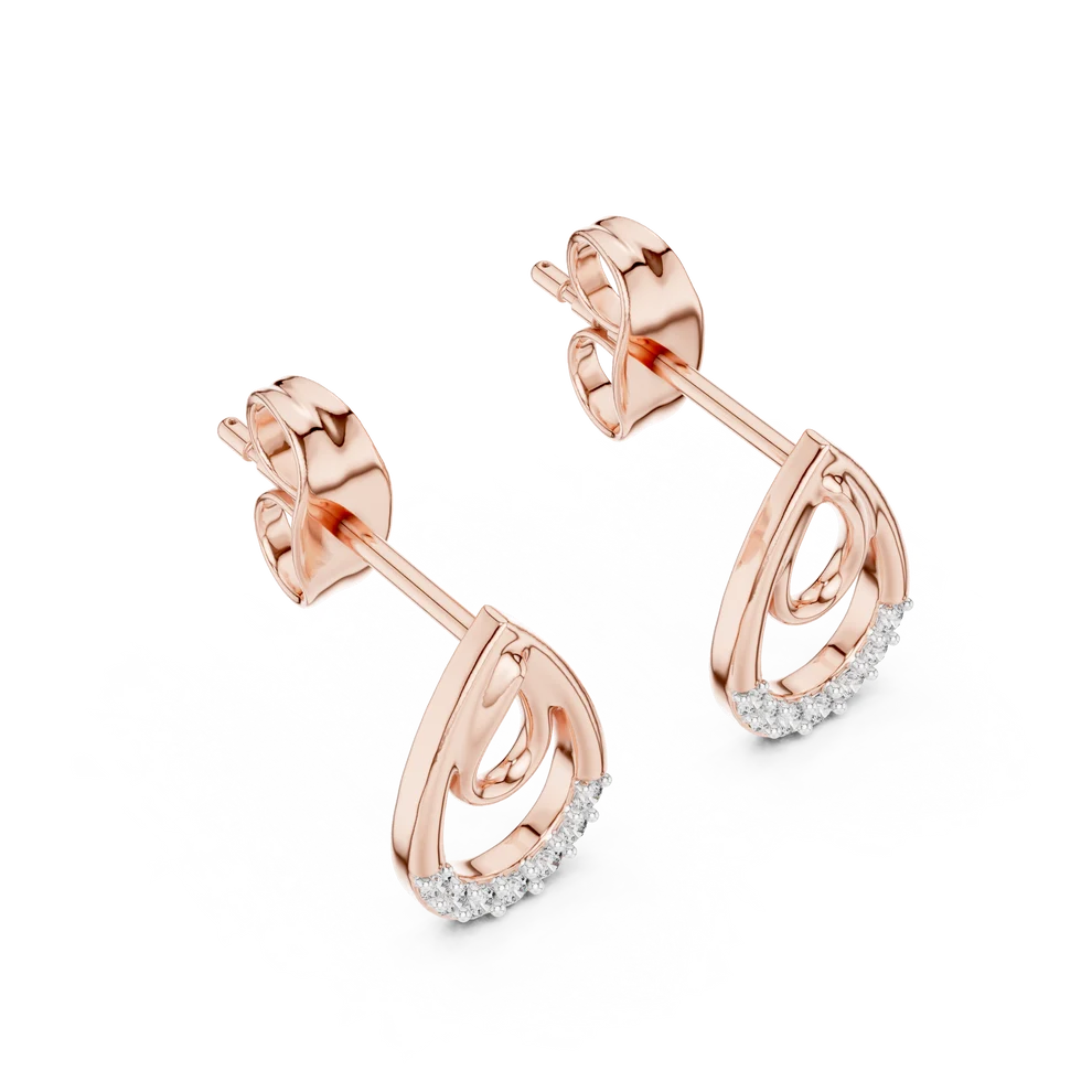 Petal Round Diamond Drop Earrings