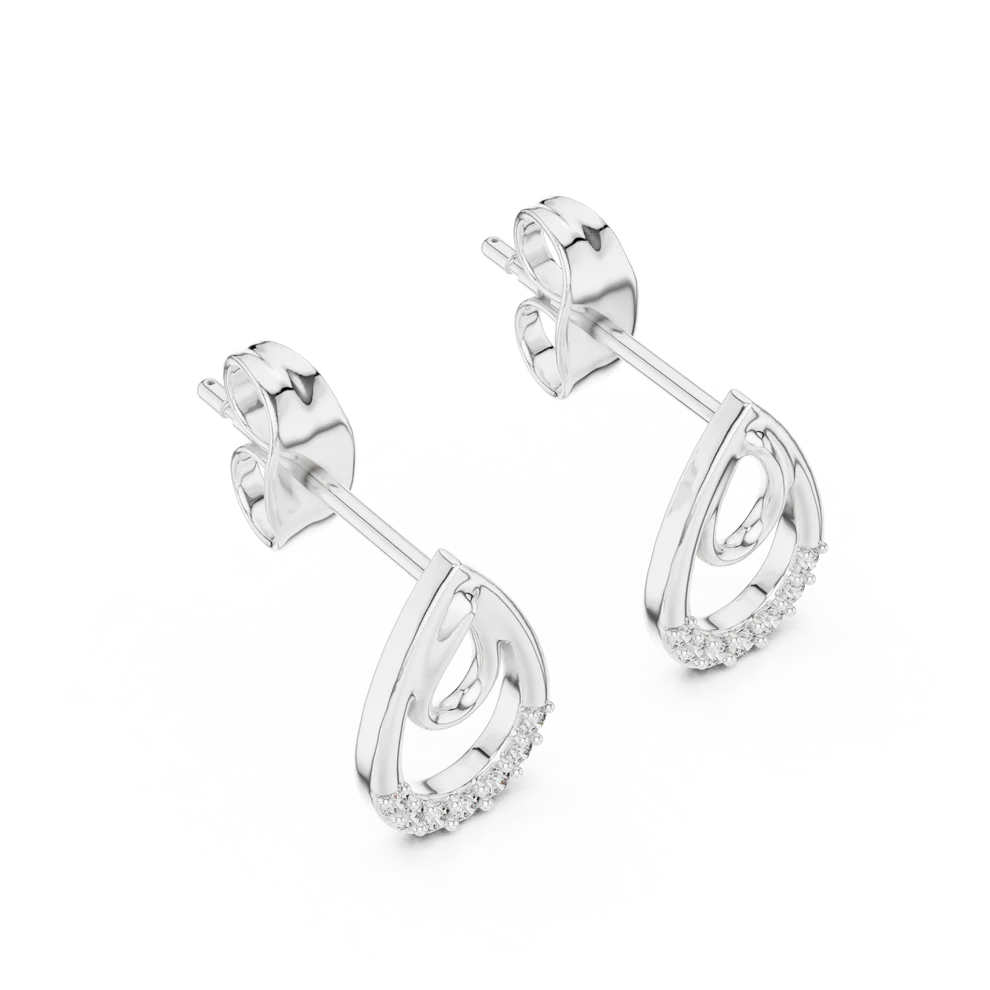 Petal Round Diamond Drop Earrings