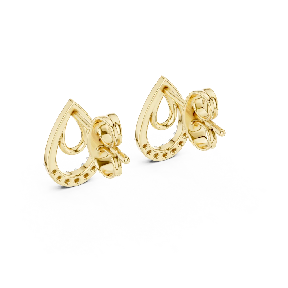 Petal Round Diamond Drop Earrings