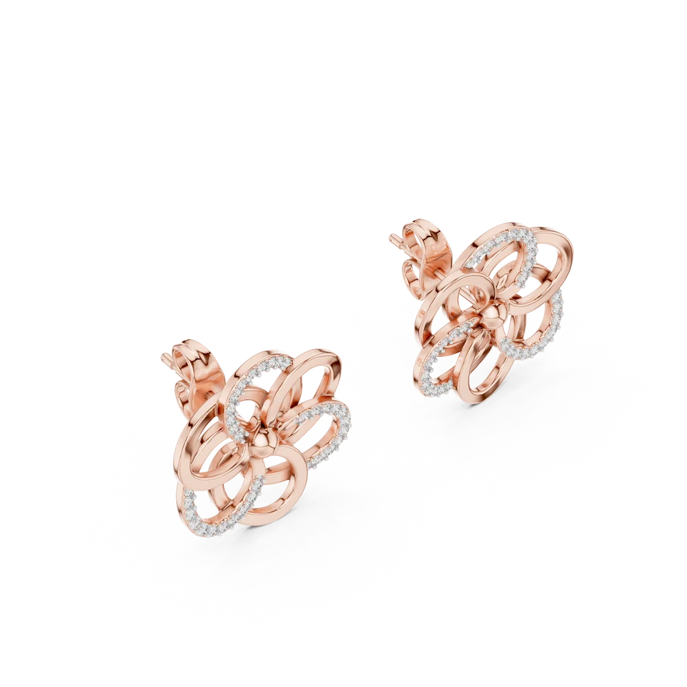The Infinite Bloom Round Diamond Earrings
