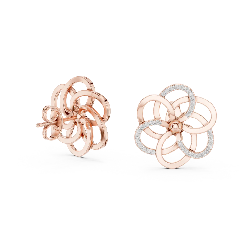 The Infinite Bloom Round Diamond Earrings