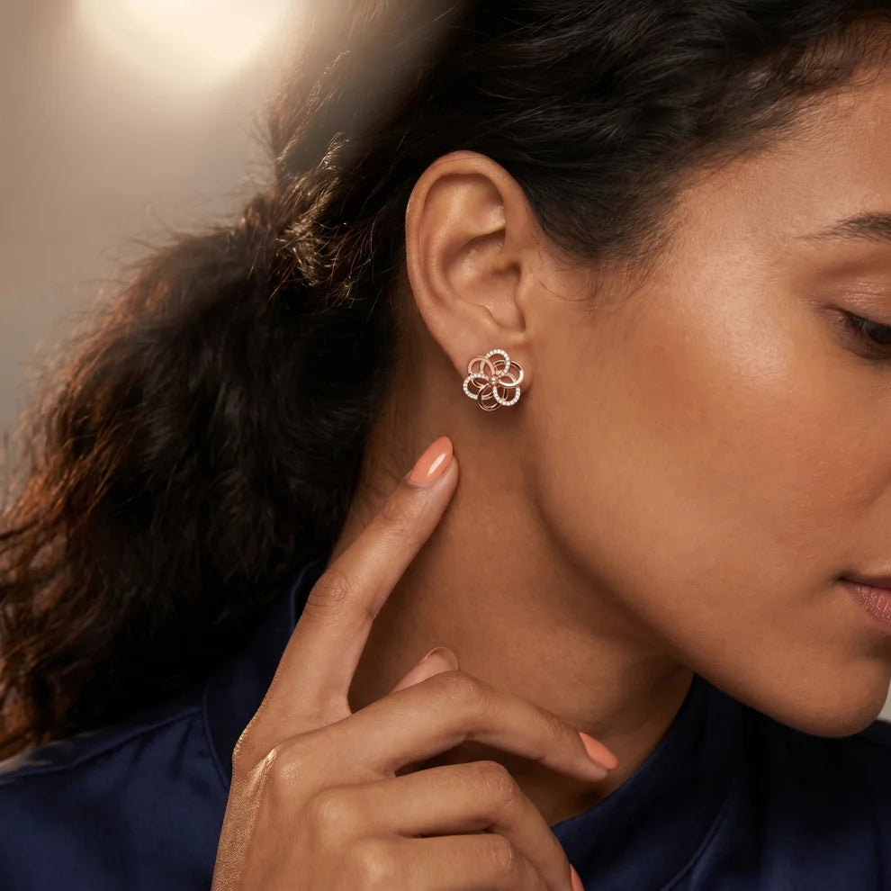 The Infinite Bloom Round Diamond Earrings
