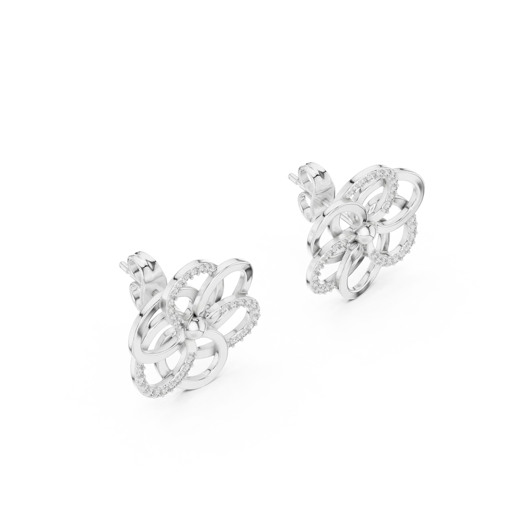 The Infinite Bloom Round Diamond Earrings