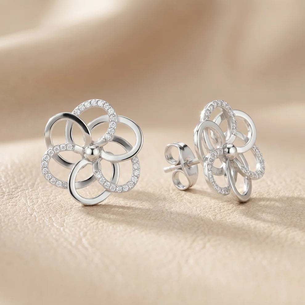 The Infinite Bloom Round Diamond Earrings