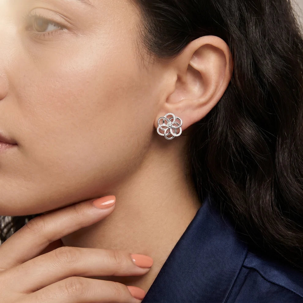 The Infinite Bloom Round Diamond Earrings