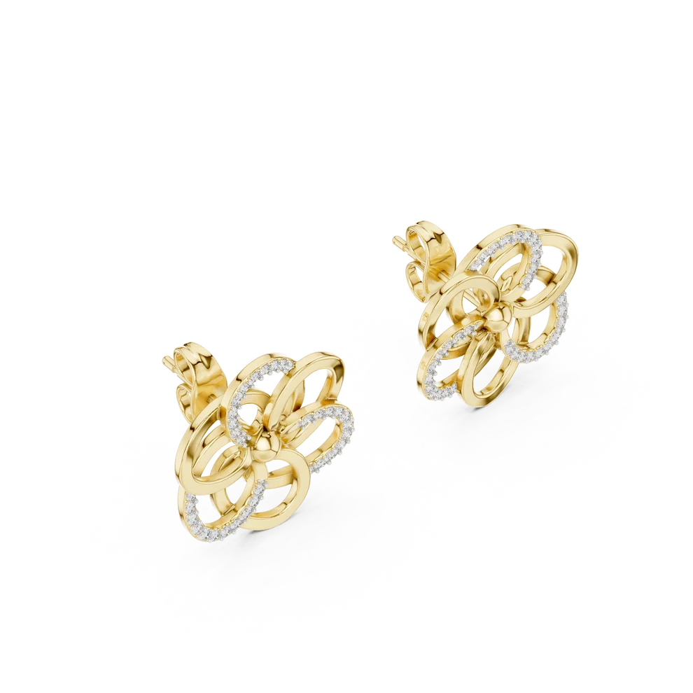 The Infinite Bloom Round Diamond Earrings